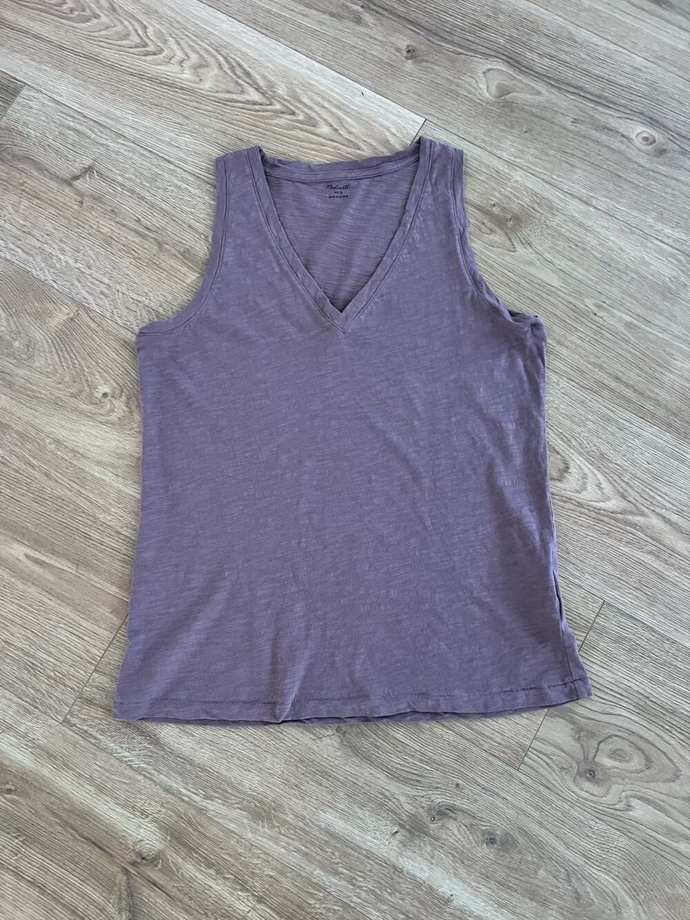 Madewell V-Neck Slub Cotton Tank Top Mauve Purple Women’s Size S